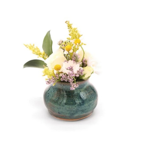 R V Pottery Nashville Vases Set 3 Mini Low Bud Green Studio Art Modern Farmhouse - Picture 2 of 9